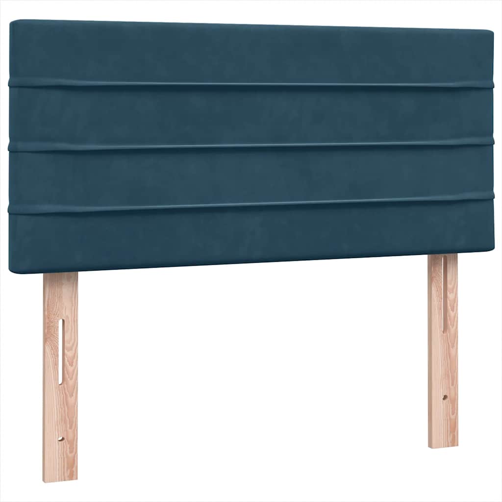 Sommier à lattes de lit et matelas et LED bleu foncé 80x210 cm velours - XIOS