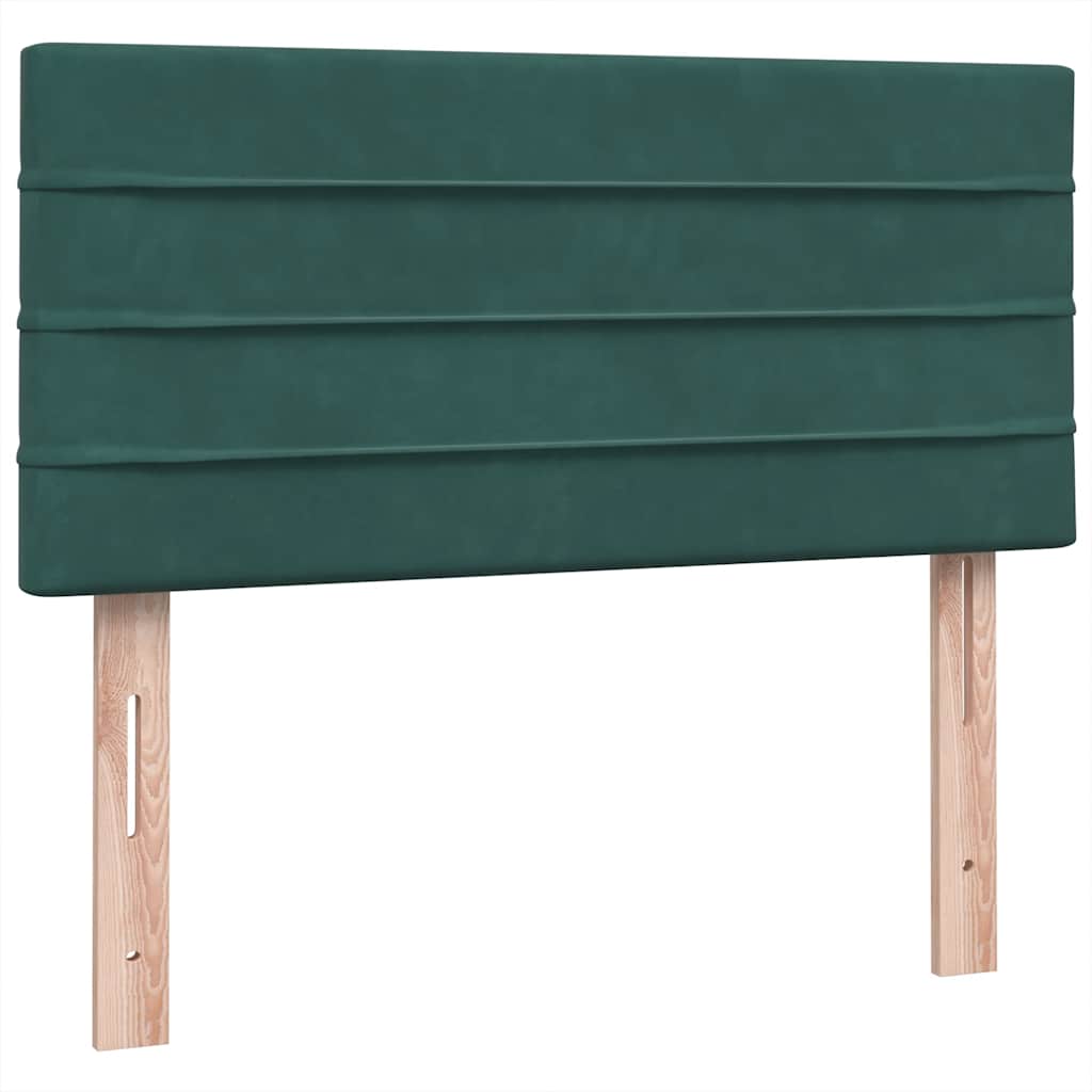 Sommier à lattes de lit et matelas et LED vert foncé 100x210cm velours - XIOS
