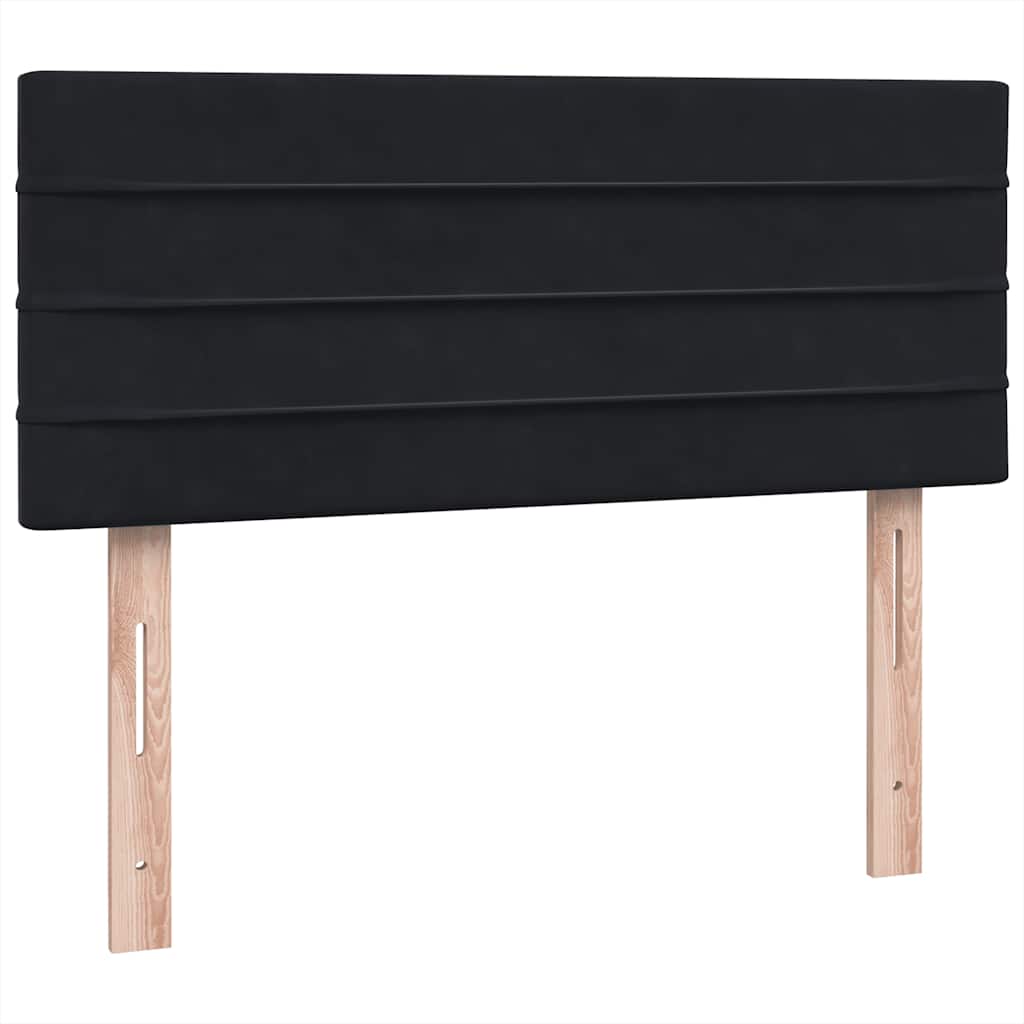 Sommier à lattes de lit avec matelas et LED noir 120x210 cm velours - XIOS