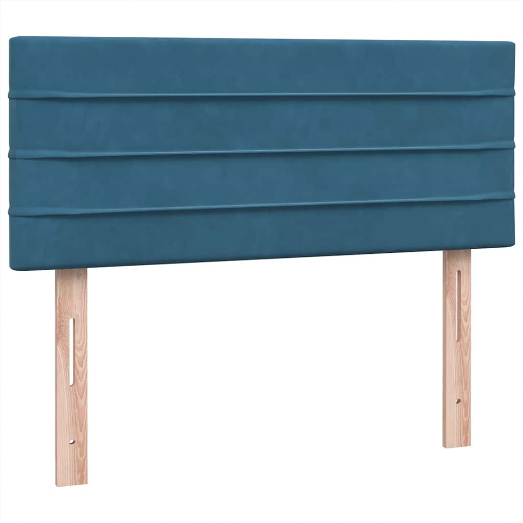 Sommier à lattes de lit et matelas et LED bleu foncé 120x210cm velours - XIOS