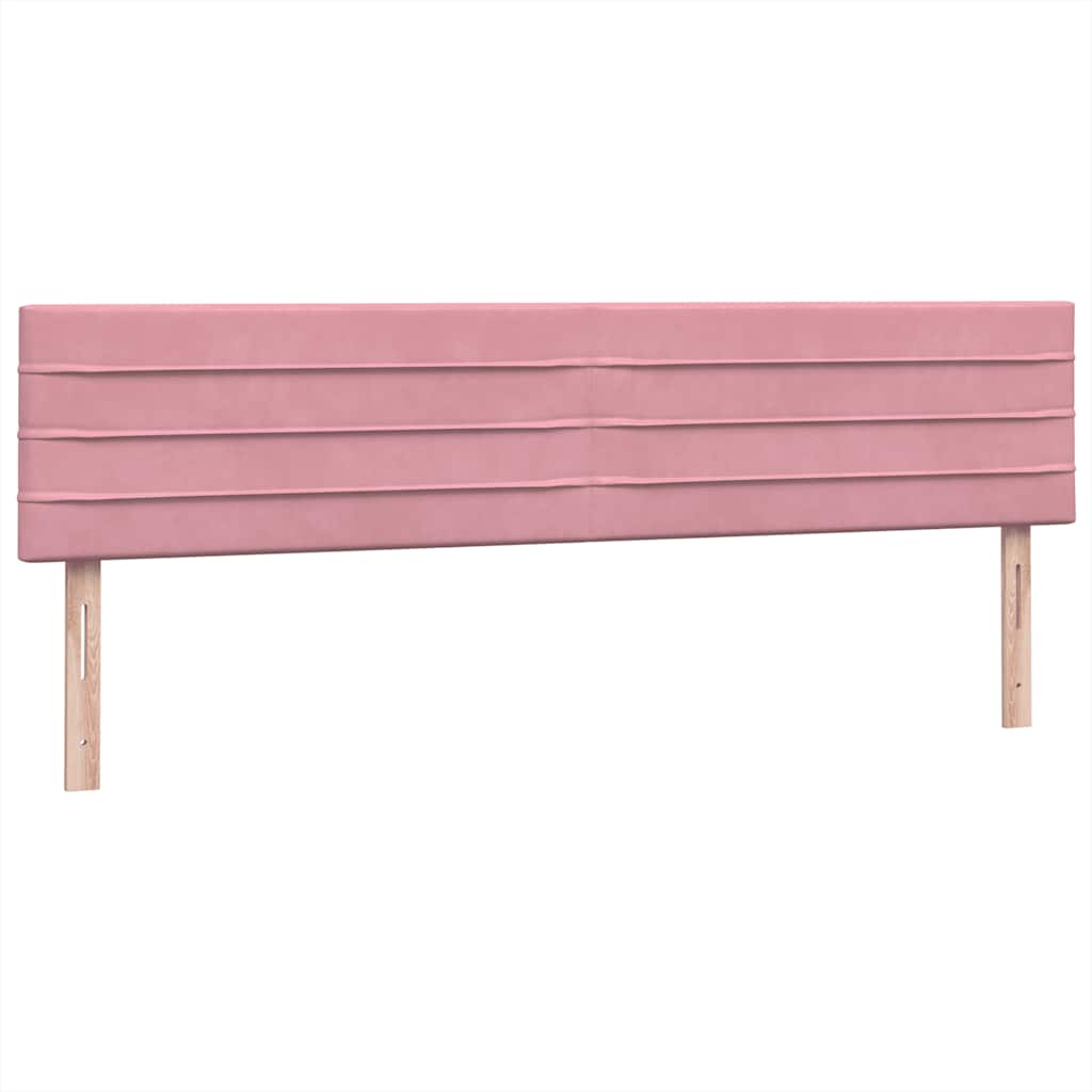 Sommier à lattes de lit avec matelas et LED rose 180x210 cm velours - XIOS