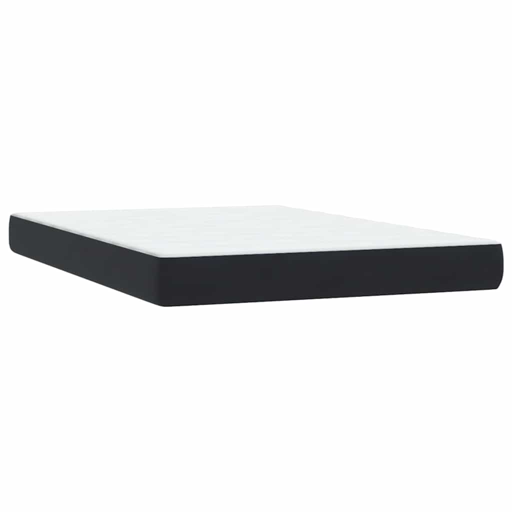 Sommier à lattes de lit avec matelas et LED noir 140x220 cm velours - XIOS