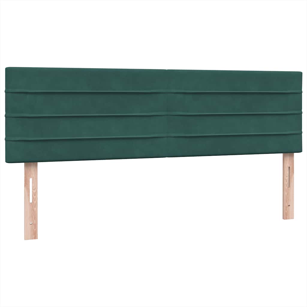 Sommier à lattes de lit et matelas et LED vert foncé 160x220cm velours - XIOS