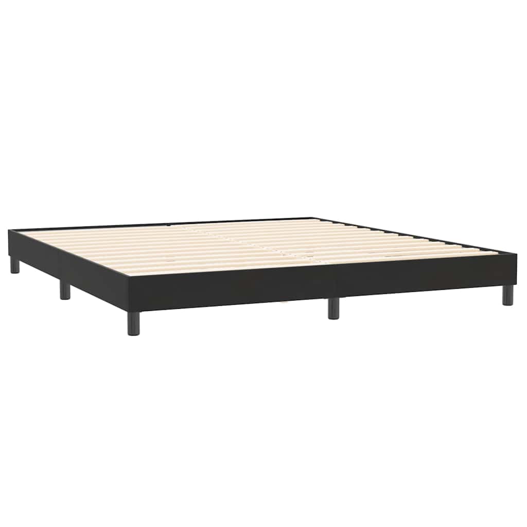Sommier à lattes de lit avec matelas et LED noir 200x220 cm velours - XIOS