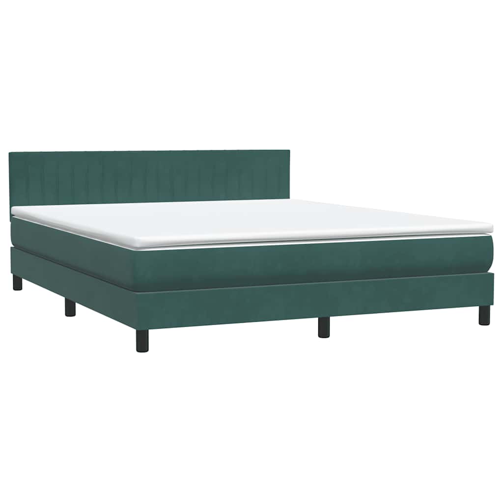 Sommier à lattes de lit et matelas et LED vert foncé 180x210cm velours - XIOS