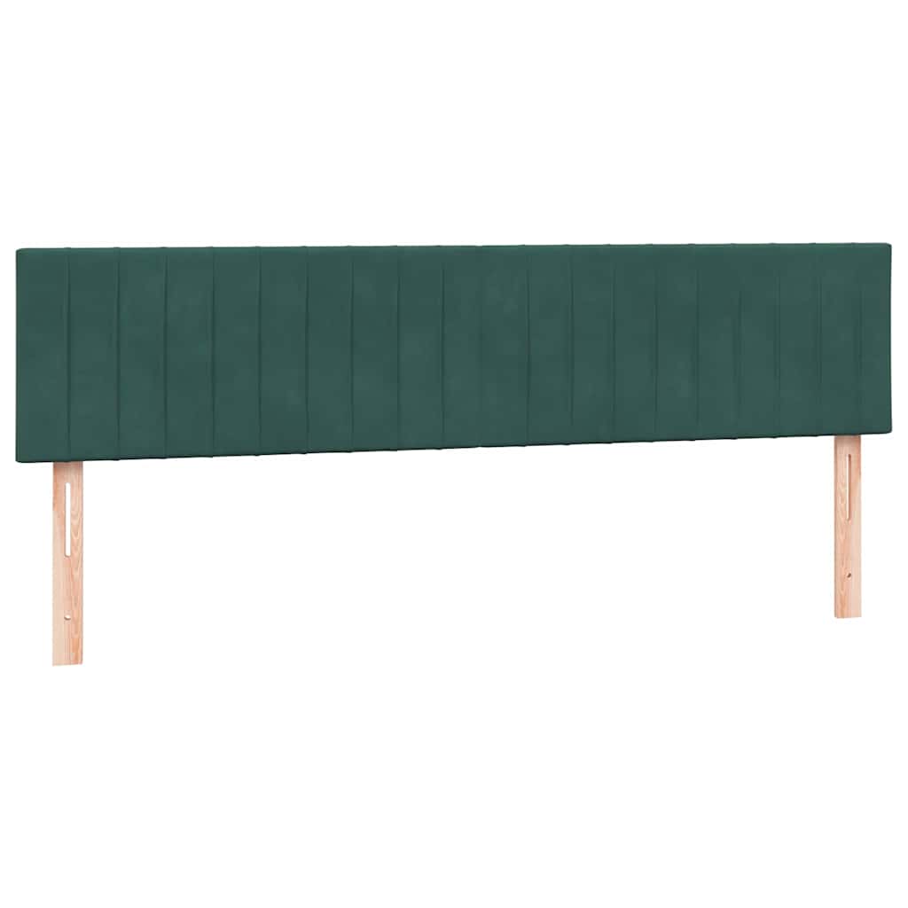 Sommier à lattes de lit et matelas et LED vert foncé 180x210cm velours - XIOS