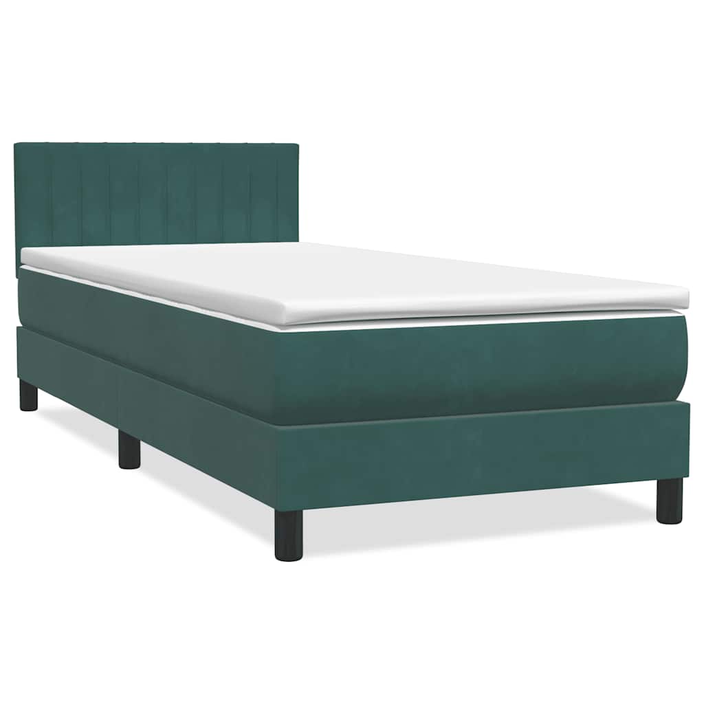 Sommier à lattes de lit et matelas et LED vert foncé 90x220 cm velours - XIOS