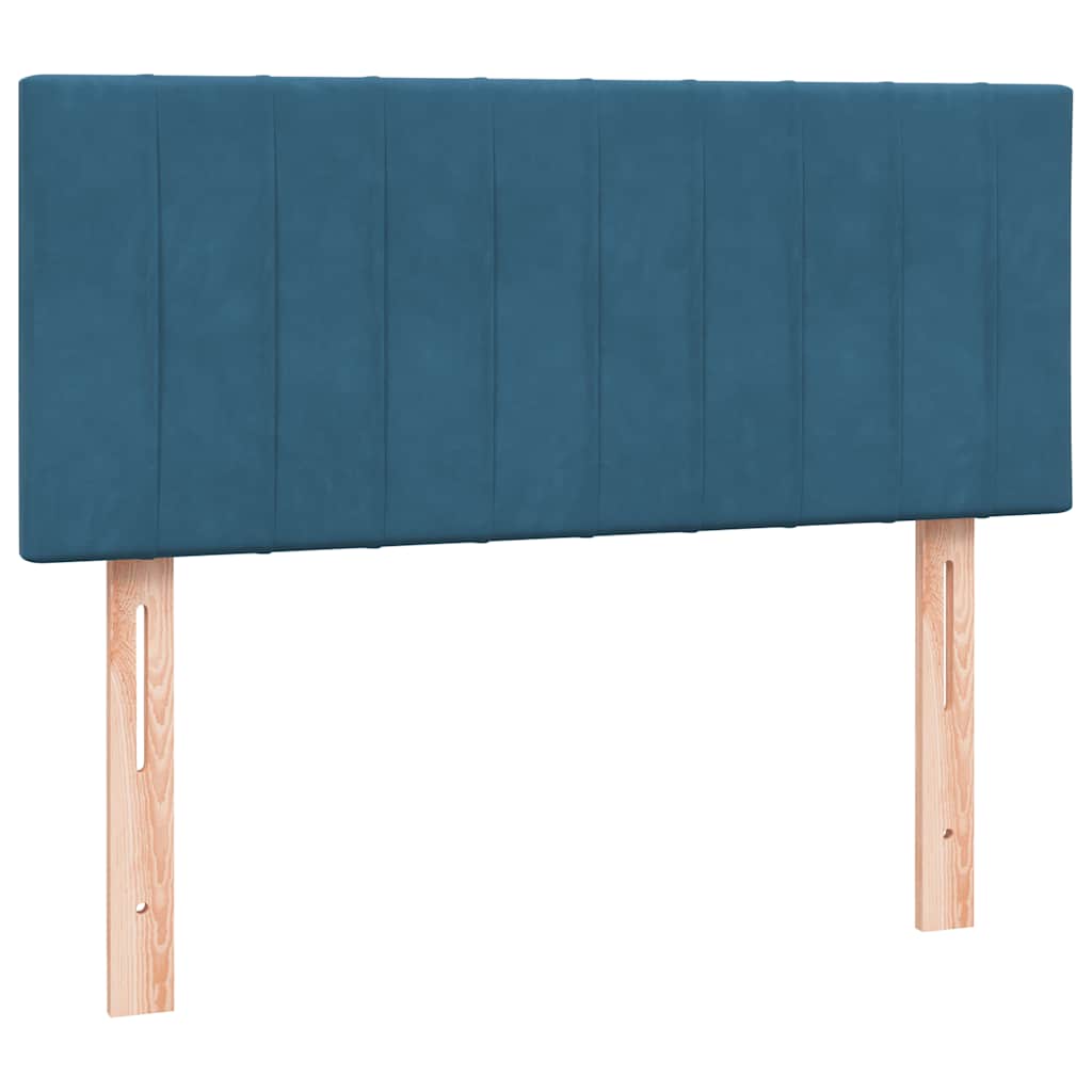 Sommier à lattes de lit et matelas et LED bleu foncé 120x220cm velours - XIOS