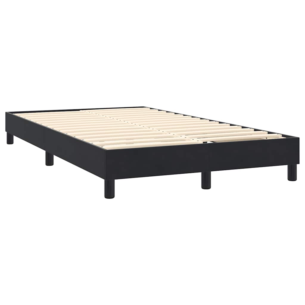 Sommier à lattes de lit avec matelas et LED noir 160x220 cm velours - XIOS