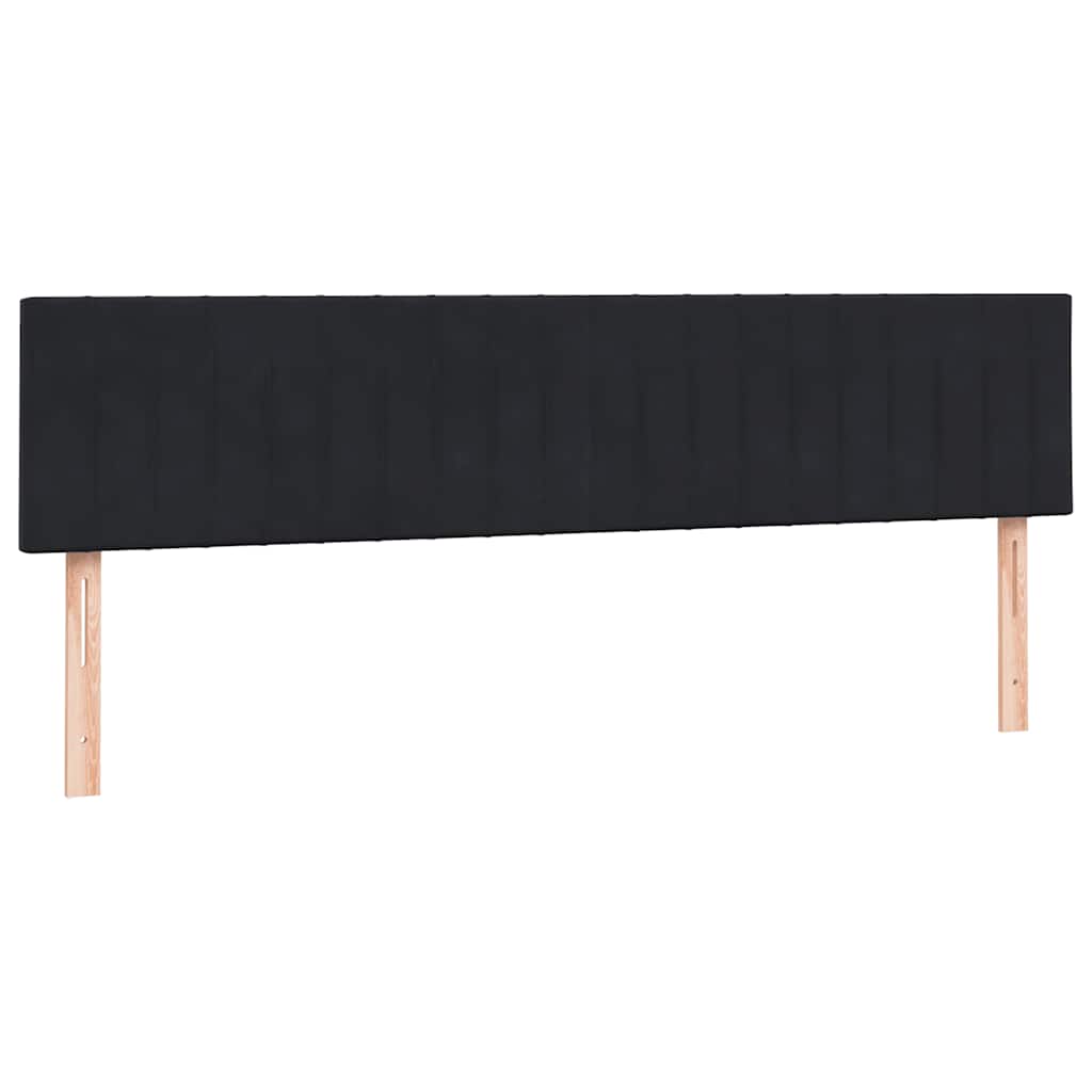 Sommier à lattes de lit avec matelas et LED noir 200x220 cm velours - XIOS