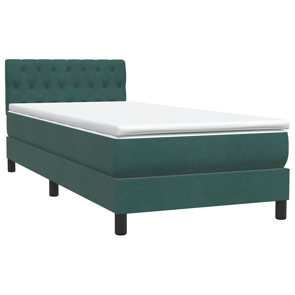 Sommier à lattes de lit et matelas et LED vert foncé 90x210 cm velours - XIOS