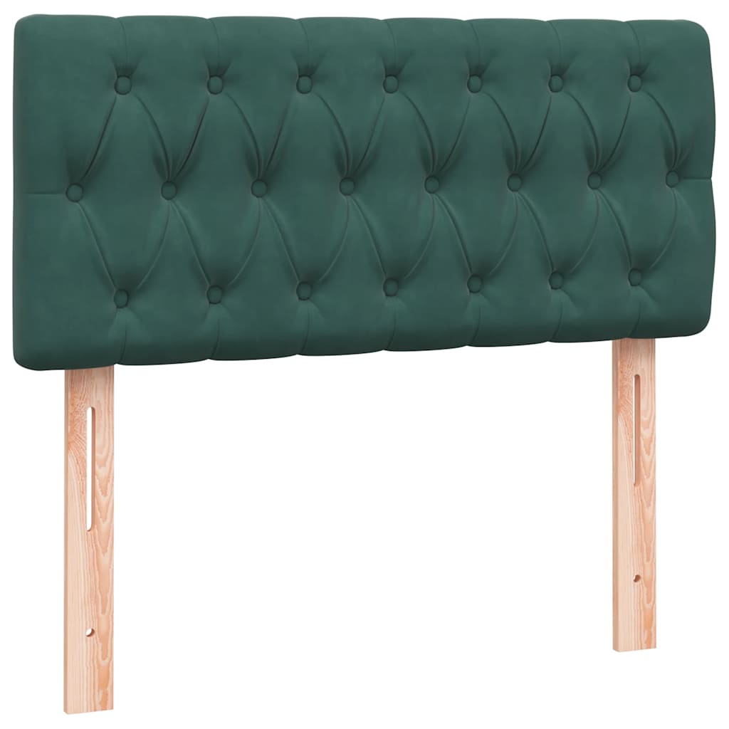 Sommier à lattes de lit et matelas et LED vert foncé 90x210 cm velours - XIOS