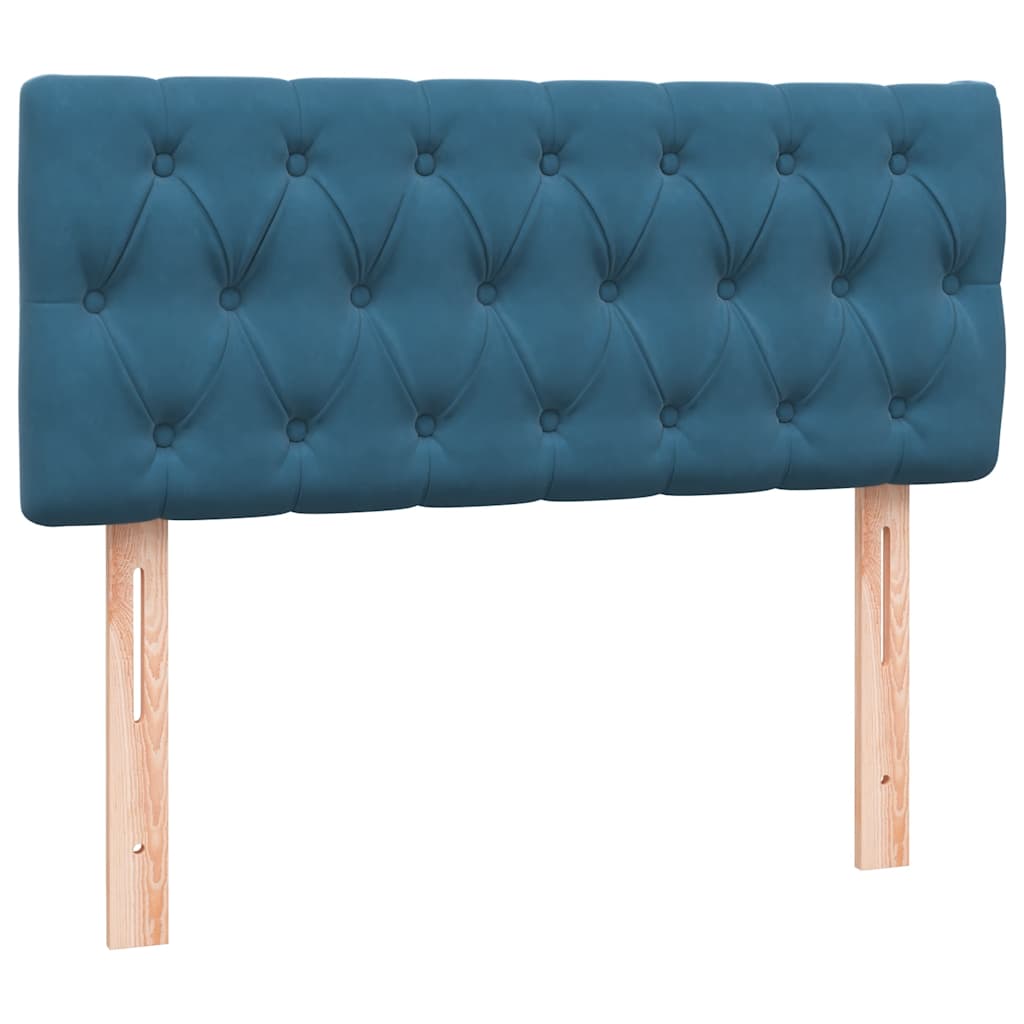 Sommier à lattes de lit et matelas et LED bleu foncé 120x210cm velours - XIOS