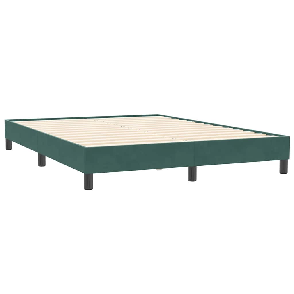 Sommier à lattes de lit et matelas et LED vert foncé 160x210cm velours - XIOS