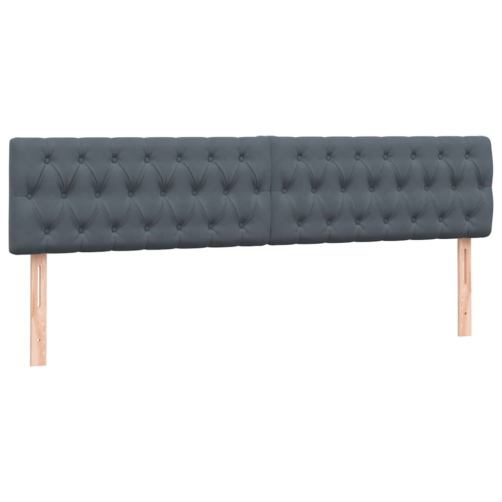 Sommier à lattes de lit et matelas et LED gris foncé 200x210cm velours - XIOS