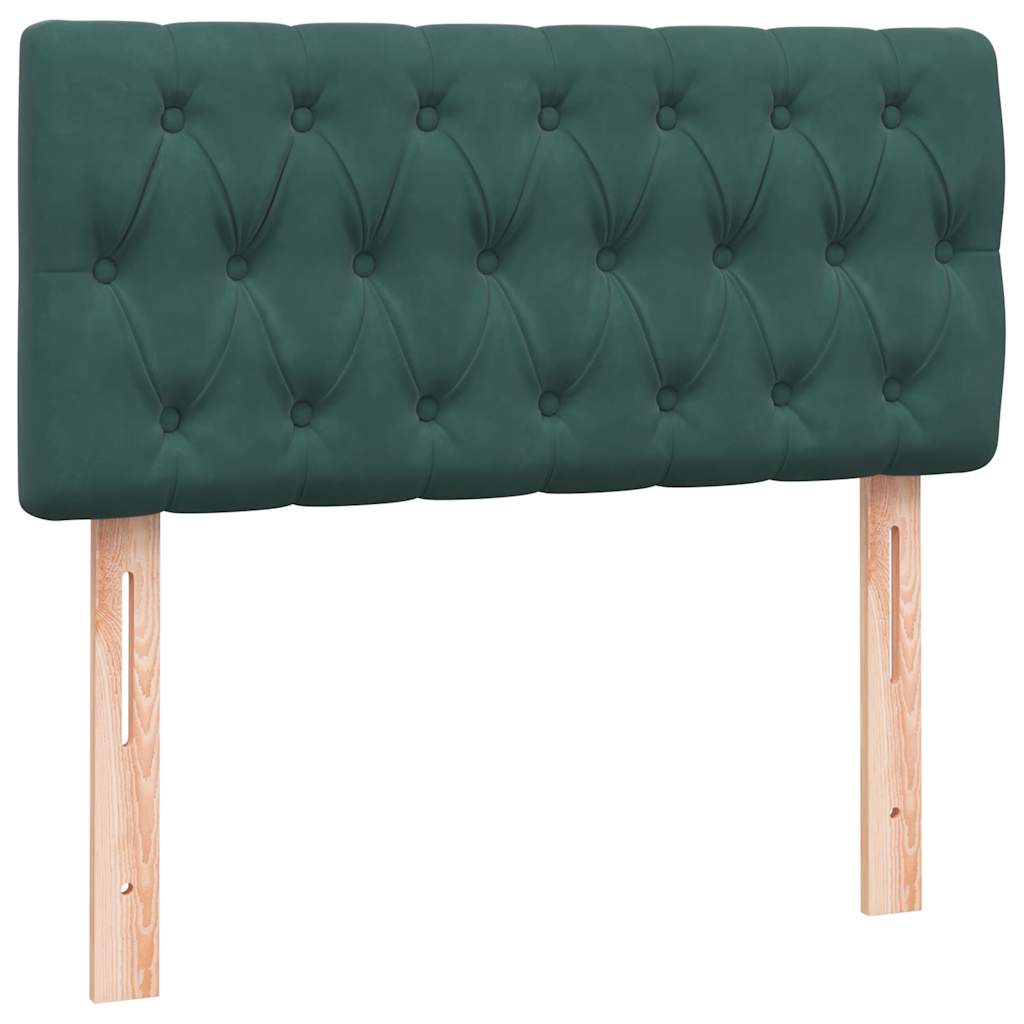 Sommier à lattes de lit et matelas et LED vert foncé 90x220 cm velours - XIOS