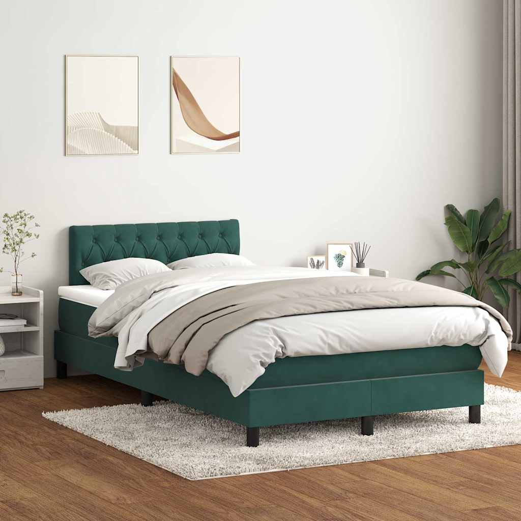 Sommier à lattes de lit et matelas et LED vert foncé 120x220cm velours - XIOS