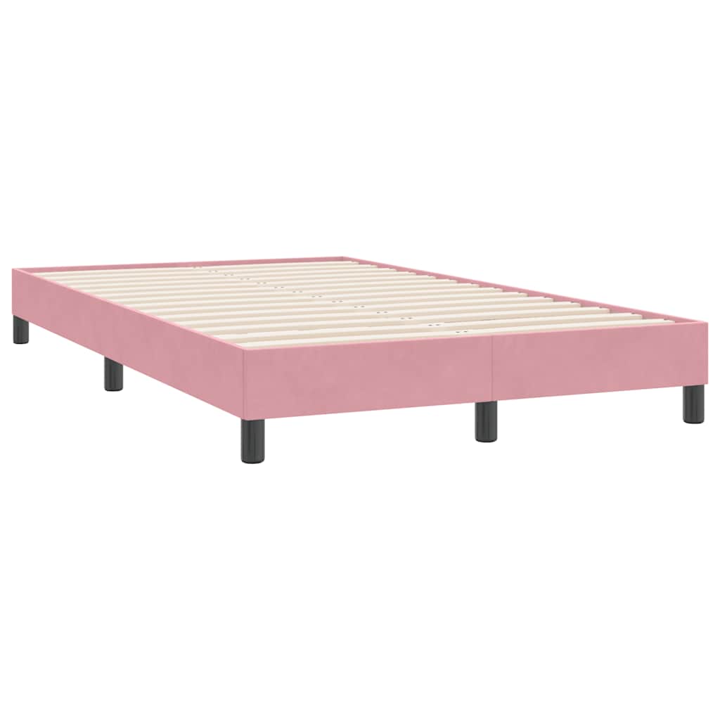 Sommier à lattes de lit avec matelas et LED rose 120x220 cm velours - XIOS