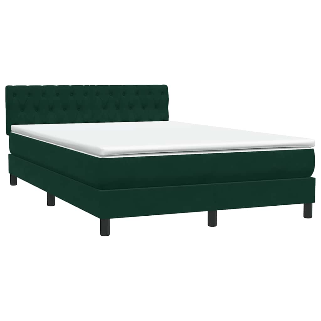 Sommier à lattes de lit et matelas et LED vert foncé 160x220cm velours - XIOS