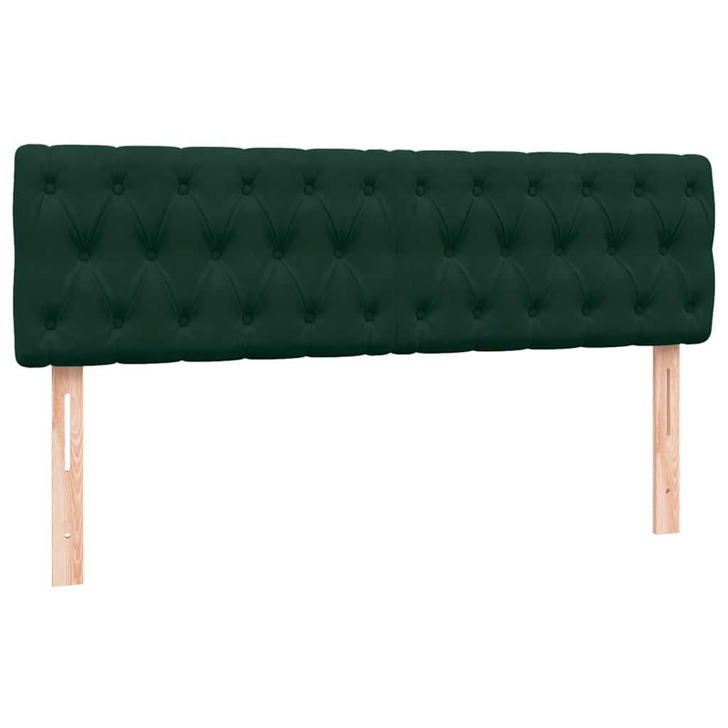 Sommier à lattes de lit et matelas et LED vert foncé 160x220cm velours - XIOS