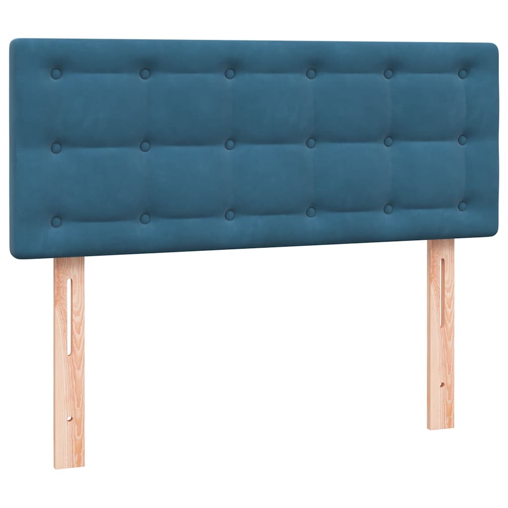 Sommier à lattes de lit et matelas et LED bleu foncé 120x210cm velours - XIOS