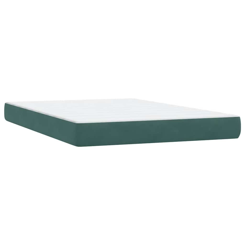 Sommier à lattes de lit et matelas et LED vert foncé 140x210cm velours - XIOS