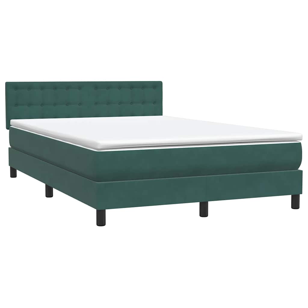 Sommier à lattes de lit et matelas et LED vert foncé 160x210cm velours - XIOS