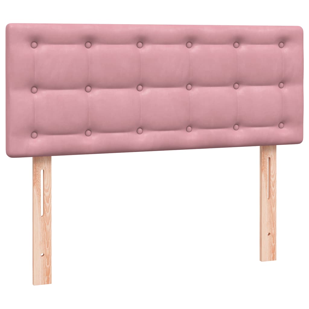 Sommier à lattes de lit avec matelas et LED rose 120x220 cm velours - XIOS