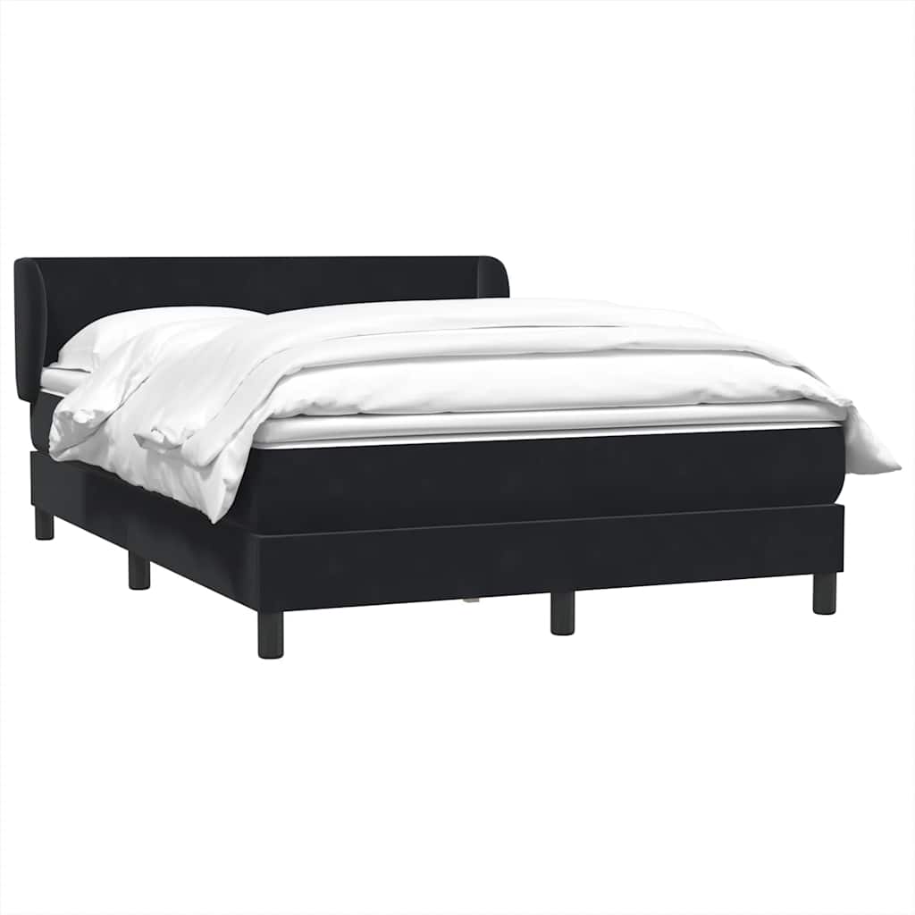 Sommier à lattes de lit avec matelas noir 140x210 cm velours - XIOS