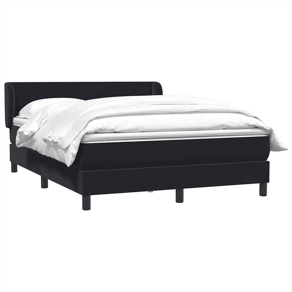 Sommier à lattes de lit avec matelas noir 160x210 cm velours - XIOS