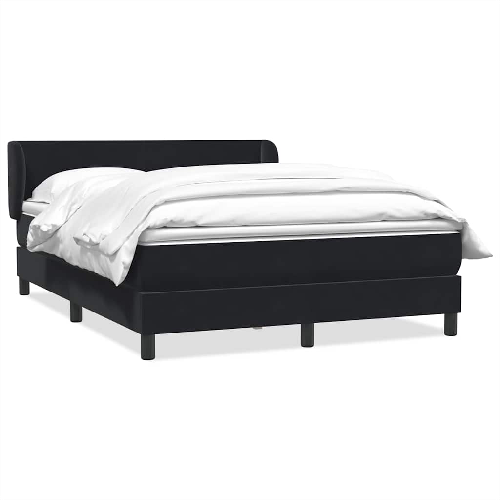 Sommier à lattes de lit avec matelas noir 160x210 cm velours - XIOS