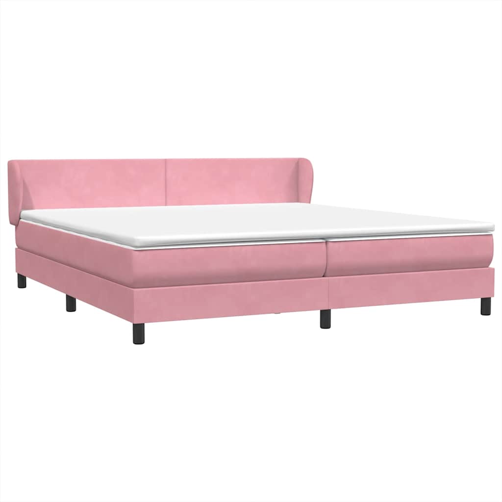Sommier à lattes de lit avec matelas rose 180x210 cm velours - XIOS