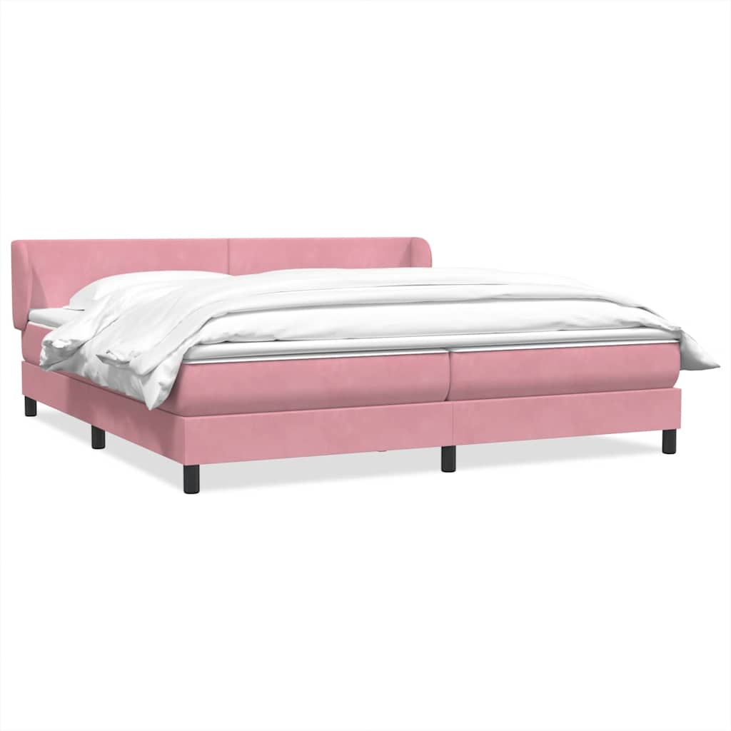Sommier à lattes de lit avec matelas rose 180x210 cm velours - XIOS