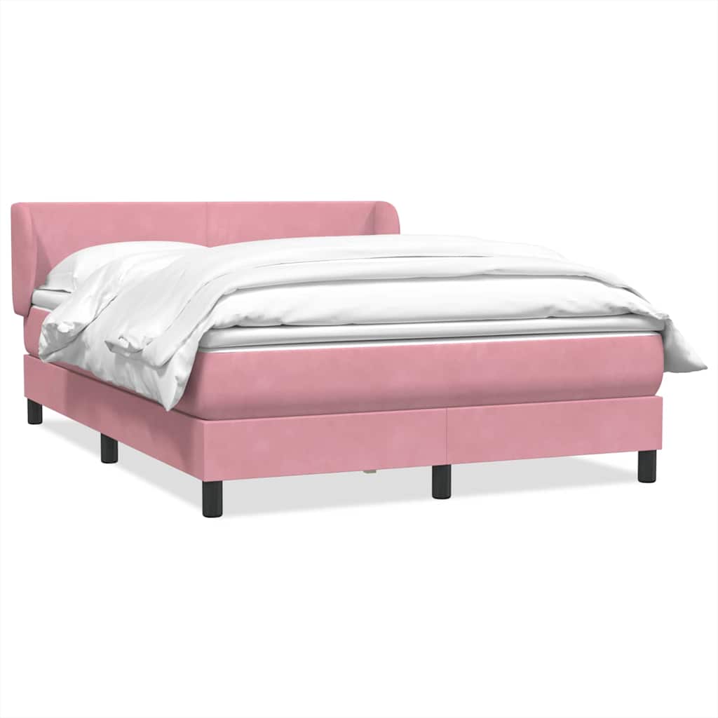 Sommier à lattes de lit avec matelas rose 160x220 cm velours - XIOS