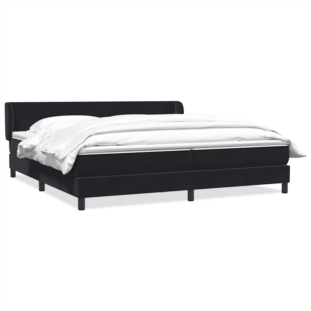 Sommier à lattes de lit avec matelas noir 200x220 cm velours - XIOS