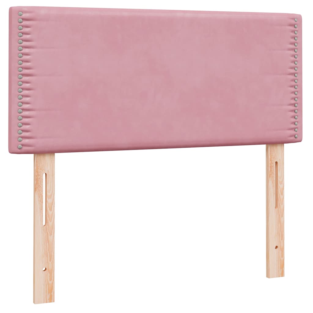 Sommier à lattes de lit avec matelas rose 100x210 cm velours - XIOS