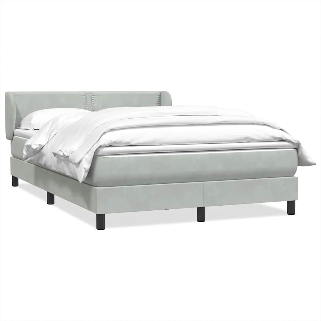 Sommier à lattes de lit et matelas gris clair 140x210cm velours - XIOS