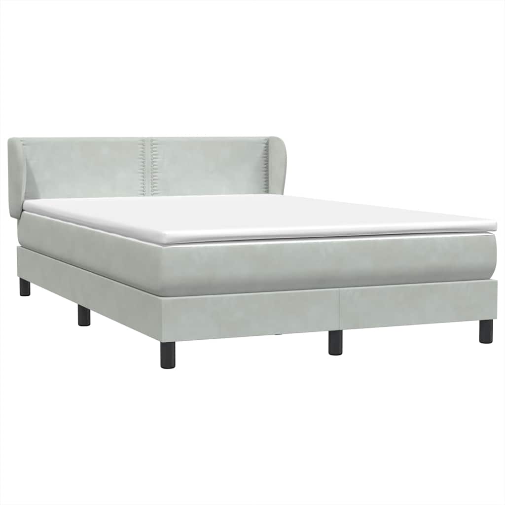 Sommier à lattes de lit et matelas gris clair 140x210cm velours - XIOS