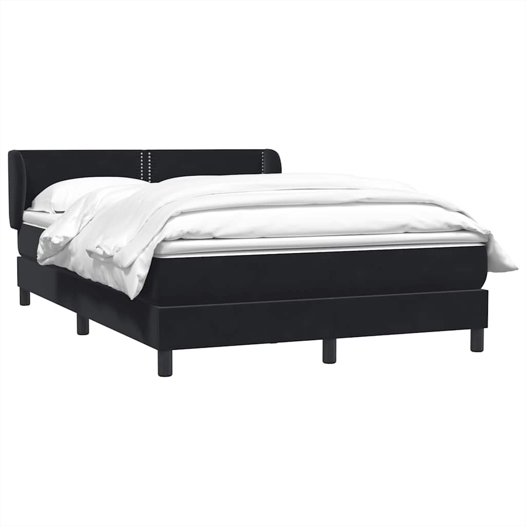 Sommier à lattes de lit avec matelas noir 140x210 cm velours - XIOS