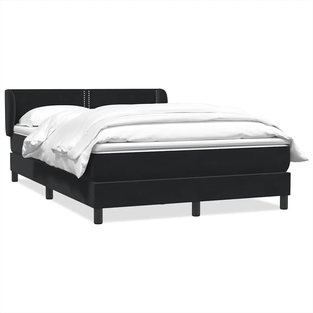 Sommier à lattes de lit avec matelas noir 160x210 cm velours - XIOS