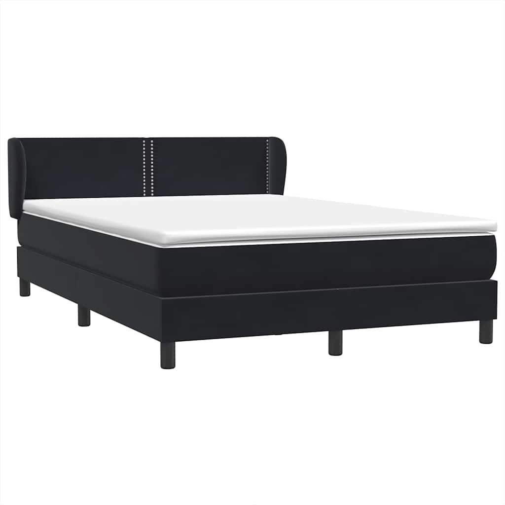 Sommier à lattes de lit avec matelas noir 160x210 cm velours - XIOS