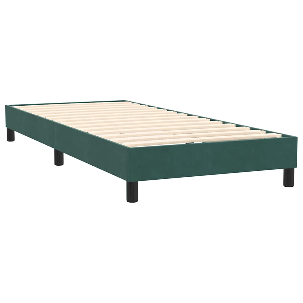 Sommier à lattes de lit et matelas vert foncé 80x220 cm velours - XIOS
