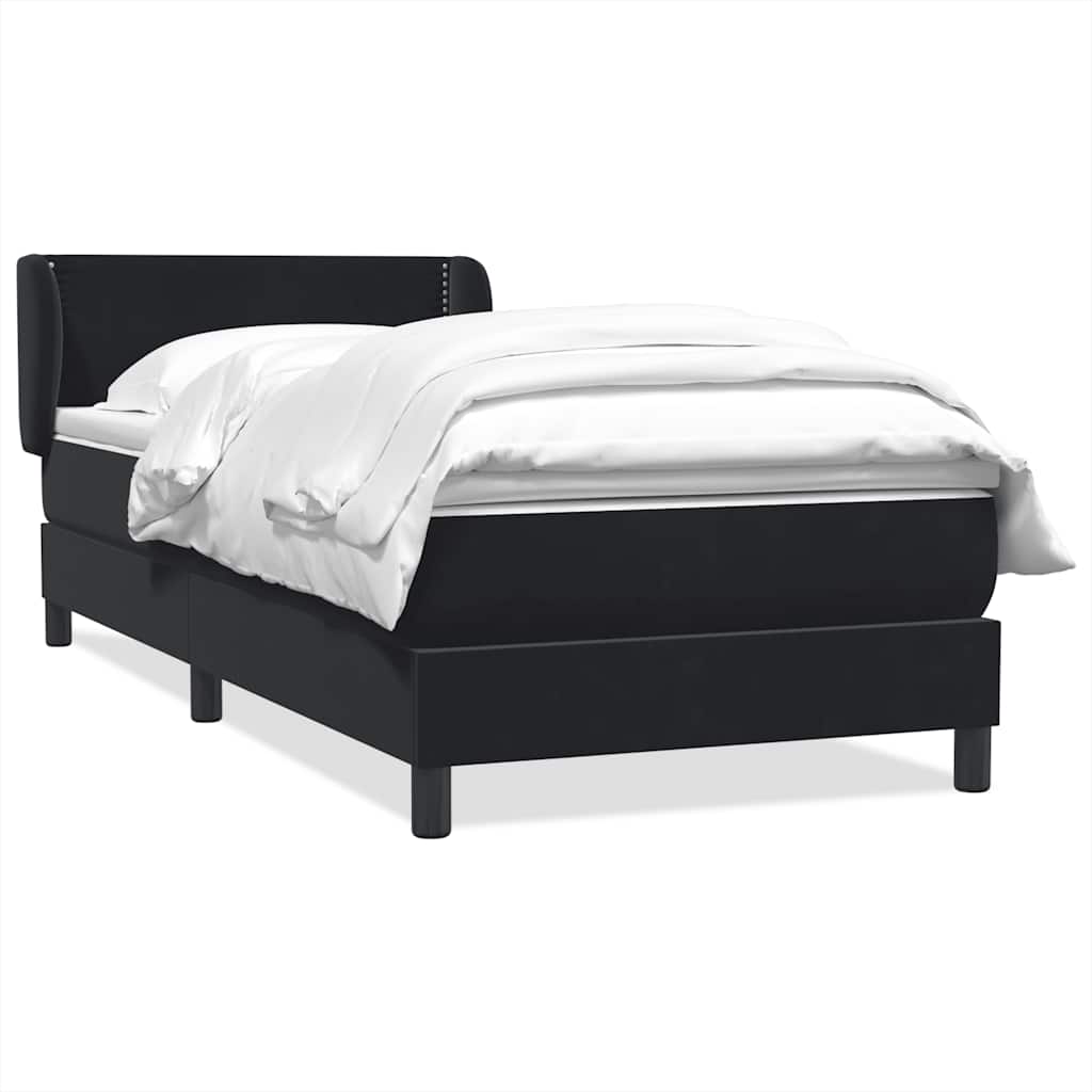 Sommier à lattes de lit avec matelas noir 90x220 cm velours - XIOS