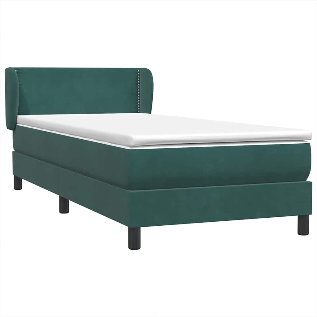 Sommier à lattes de lit et matelas vert foncé 90x220 cm velours - XIOS