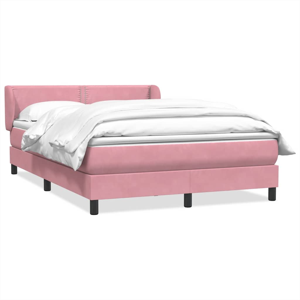 Sommier à lattes de lit avec matelas rose 160x220 cm velours - XIOS