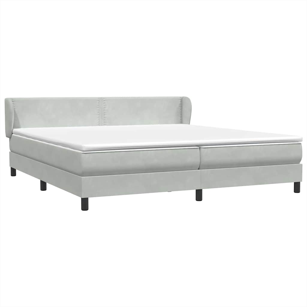 Sommier à lattes de lit et matelas gris clair 180x220cm velours - XIOS