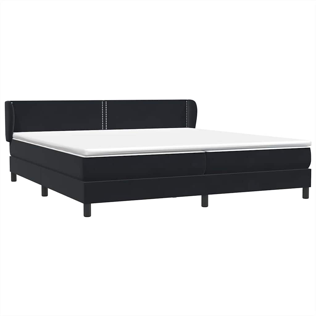 Sommier à lattes de lit avec matelas noir 200x220 cm velours - XIOS