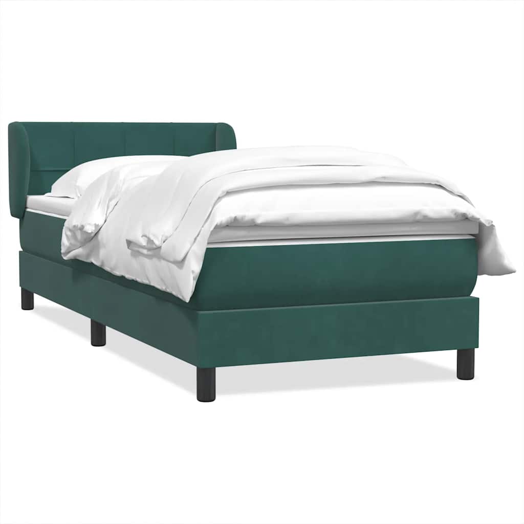 Sommier à lattes de lit et matelas vert foncé 90x210 cm velours - XIOS
