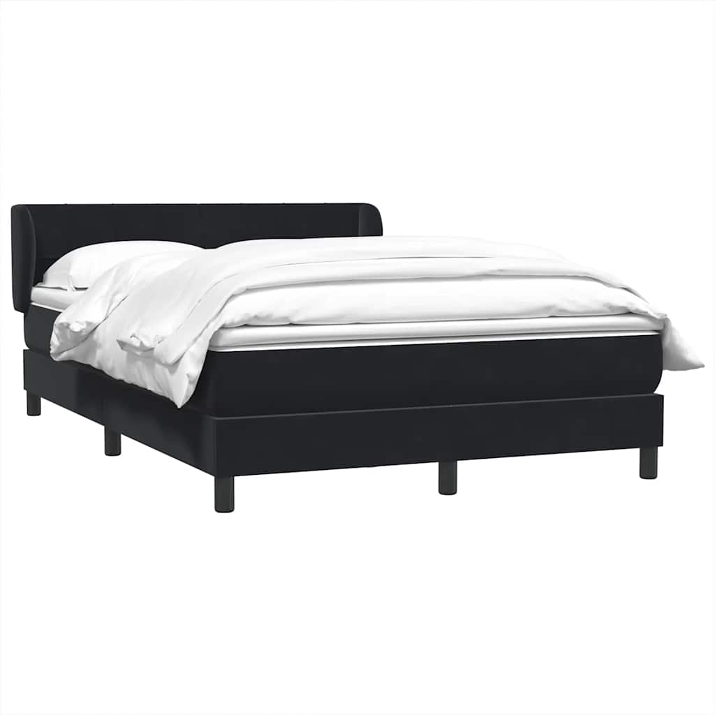 Sommier à lattes de lit avec matelas noir 160x210 cm velours - XIOS