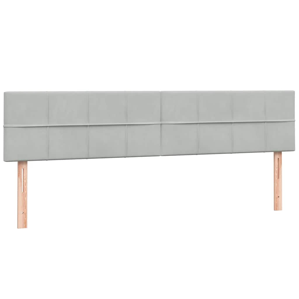 Sommier à lattes de lit et matelas gris clair 180x210cm velours - XIOS